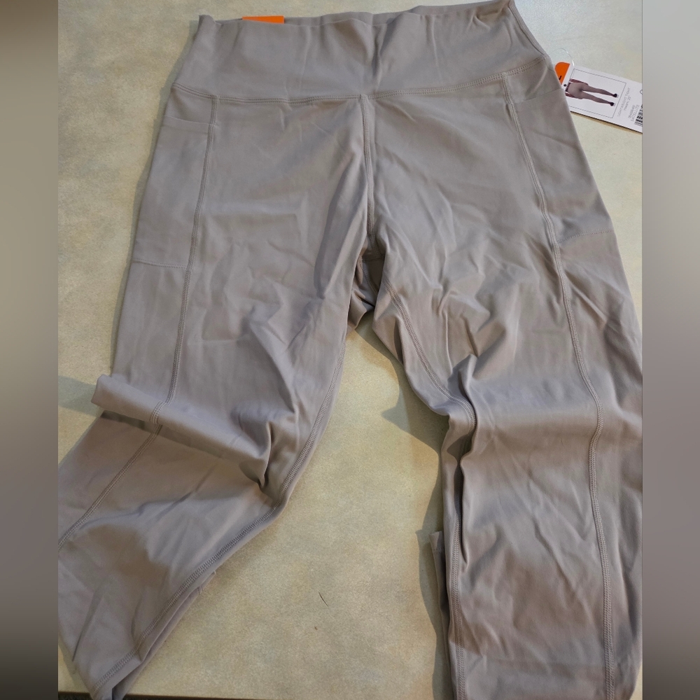 NWT MISSES DANSKIN SZ XXL Gray High-Waisted Leggings/ Tights